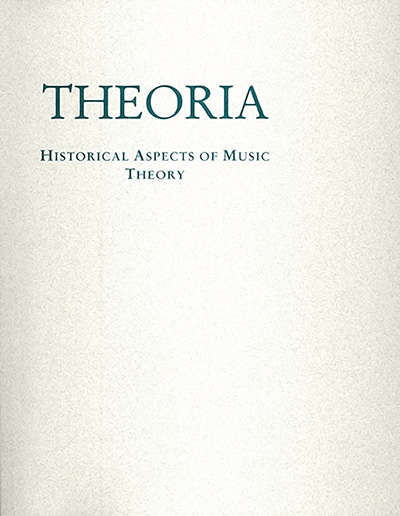Bookcover: Theoria 15: Historical Aspects of Music Theory